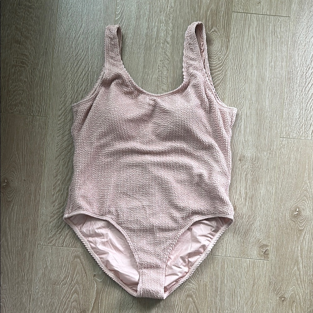 Rylee + Cru Pink Textured One Piece Swimsuit
